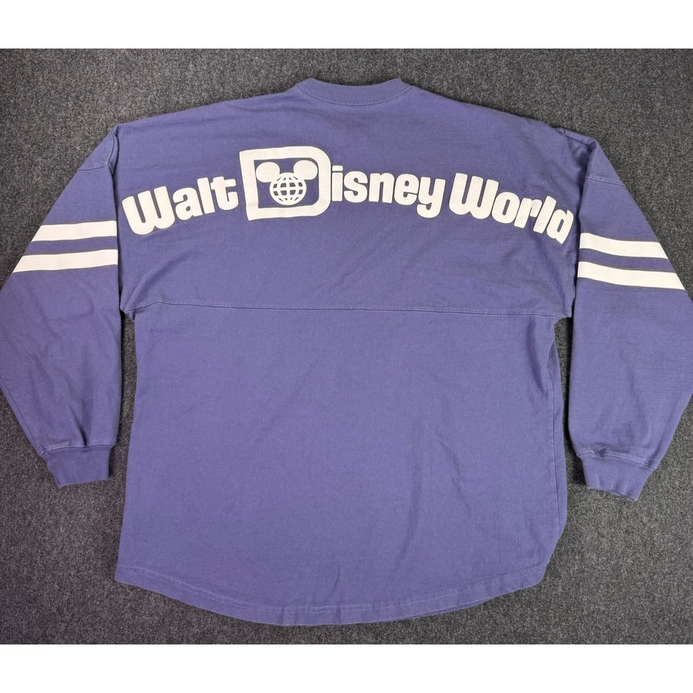 Disney Parks Spirit Jersey Adult Size Large Striped Long Sleeve Crewneck Shirt